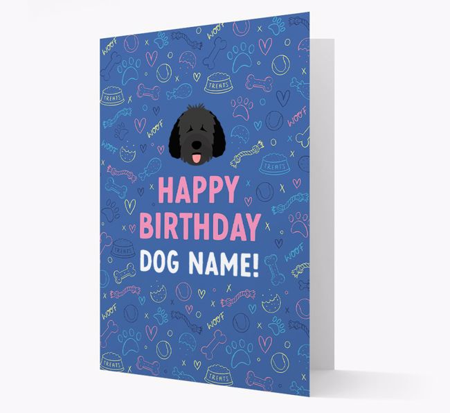 Happy Birthday Treats Pattern: Personalized {breedFullName} Card